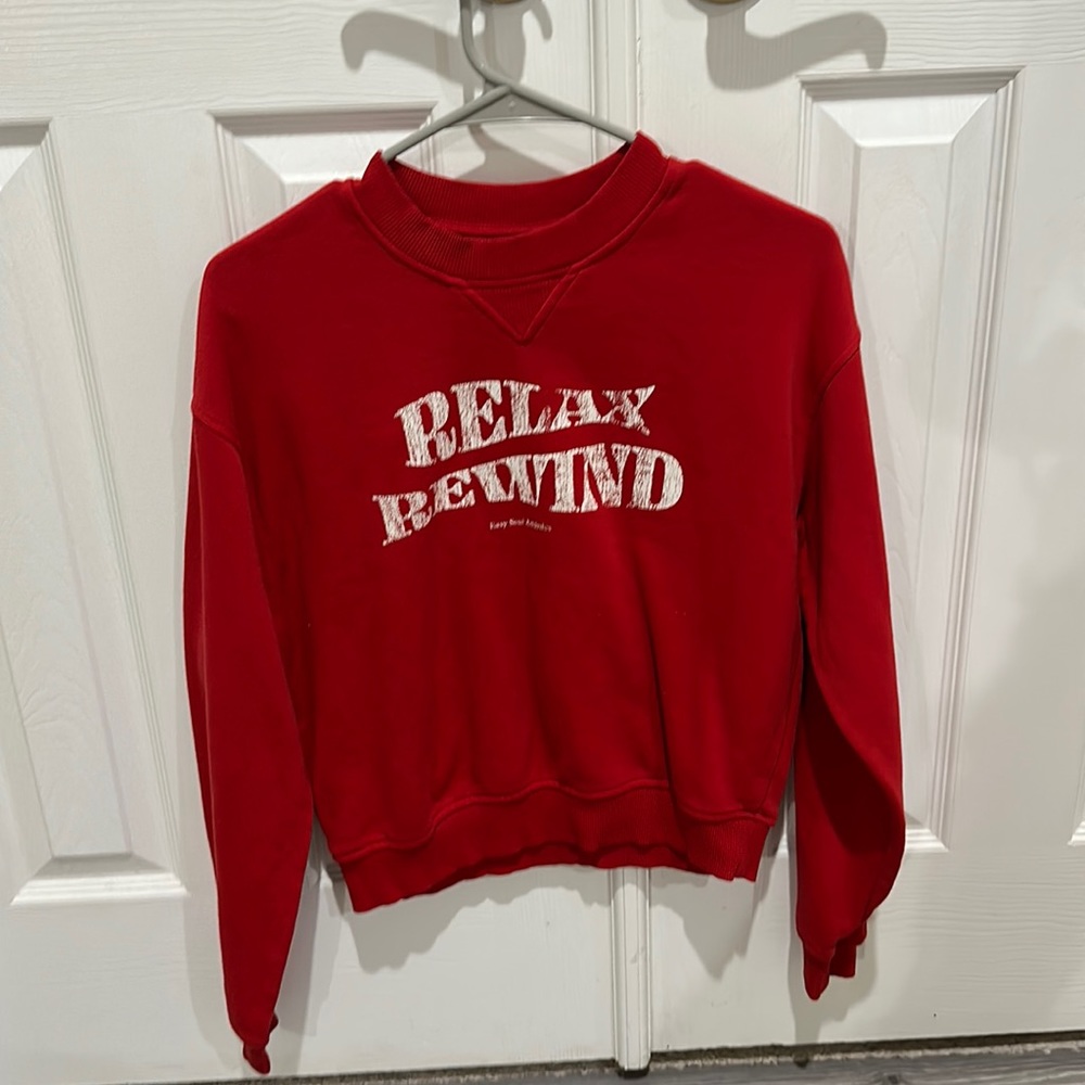Divided red crew neck